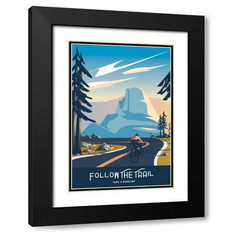 Follow the Trail Black Modern Wood Framed Art Print with Double Matting by Escalante, Omar