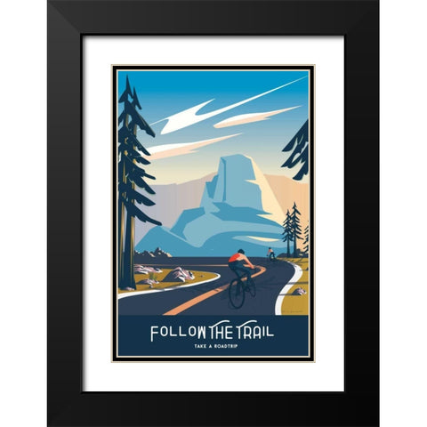 Follow the Trail Black Modern Wood Framed Art Print with Double Matting by Escalante, Omar