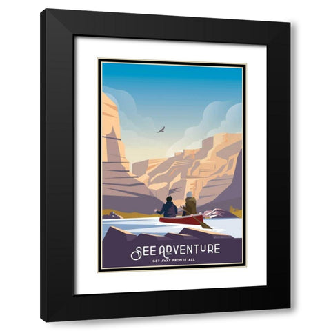 See Adventure Black Modern Wood Framed Art Print with Double Matting by Escalante, Omar