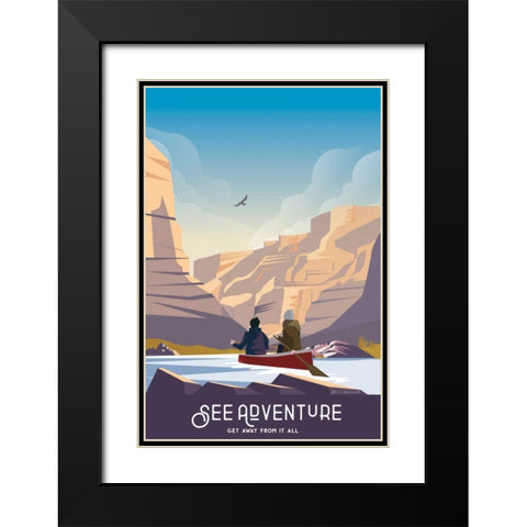 See Adventure Black Modern Wood Framed Art Print with Double Matting by Escalante, Omar