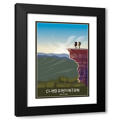 Climb a Mountain Black Modern Wood Framed Art Print with Double Matting by Escalante, Omar