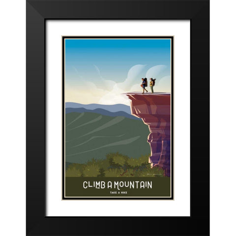 Climb a Mountain Black Modern Wood Framed Art Print with Double Matting by Escalante, Omar