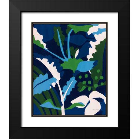 Kaleidoscope Kale Black Modern Wood Framed Art Print with Double Matting by Gallagher, Megan