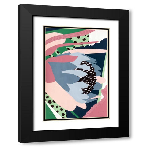 Protea Pizzaz Black Modern Wood Framed Art Print with Double Matting by Gallagher, Megan