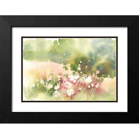 Floral Field Black Modern Wood Framed Art Print with Double Matting by Pete, Katrina