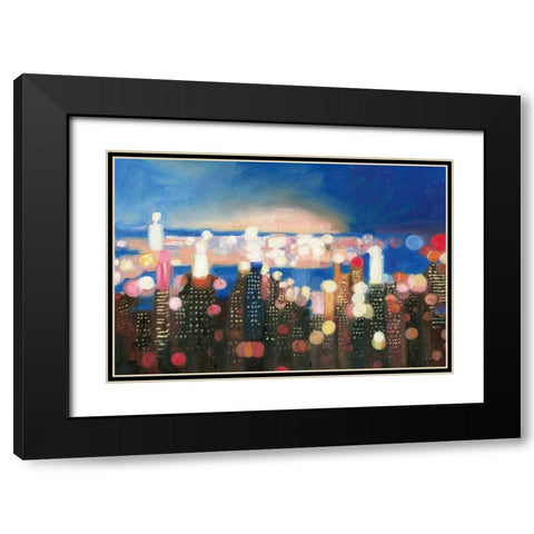 City Lights Black Modern Wood Framed Art Print with Double Matting by Wiens, James