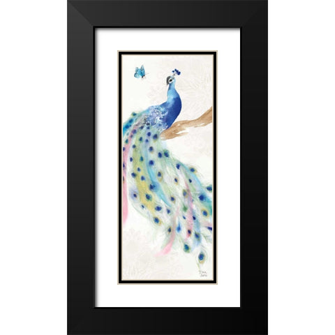 Peacock Glory II Black Modern Wood Framed Art Print with Double Matting by June, Dina