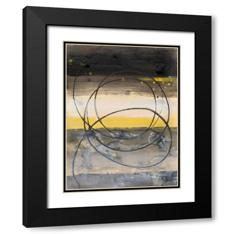Horizon Balance I Black Modern Wood Framed Art Print with Double Matting by Hristova, Albena