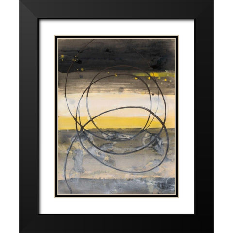 Horizon Balance I Black Modern Wood Framed Art Print with Double Matting by Hristova, Albena