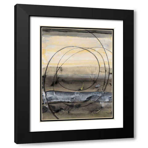 Horizon Balance II Black Modern Wood Framed Art Print with Double Matting by Hristova, Albena