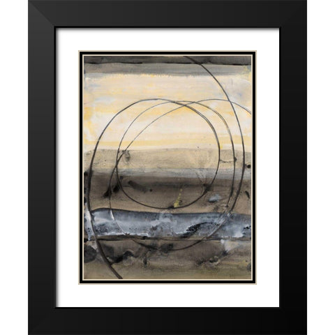 Horizon Balance II Black Modern Wood Framed Art Print with Double Matting by Hristova, Albena