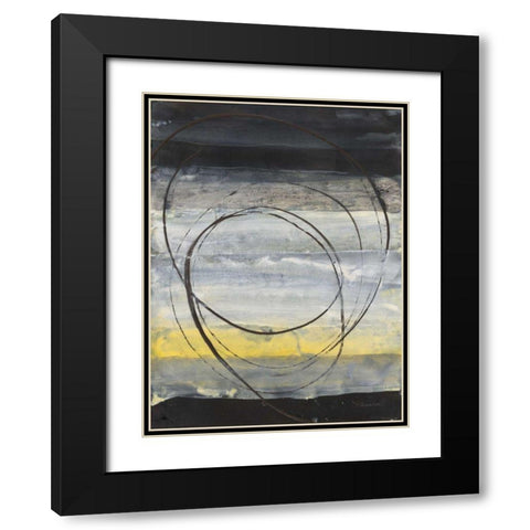 Horizon Balance III Black Modern Wood Framed Art Print with Double Matting by Hristova, Albena