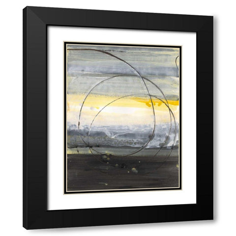 Horizon Balance IV Black Modern Wood Framed Art Print with Double Matting by Hristova, Albena
