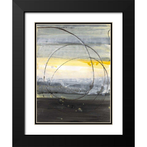 Horizon Balance IV Black Modern Wood Framed Art Print with Double Matting by Hristova, Albena