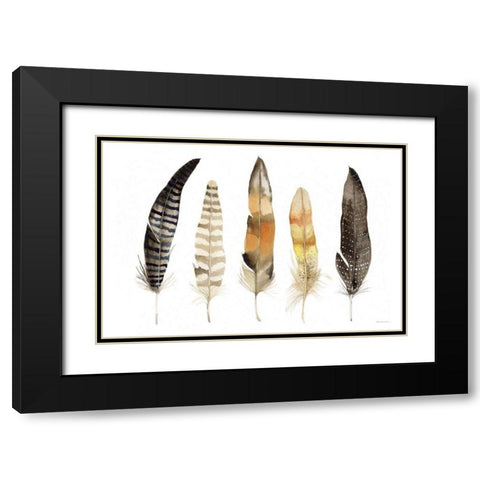 Natural Feathers Black Modern Wood Framed Art Print with Double Matting by McKenna, Kathleen Parr