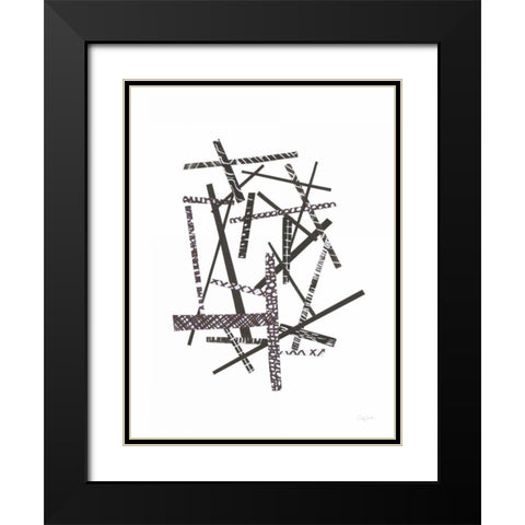 Pick Up Sticks II Black Modern Wood Framed Art Print with Double Matting by Prahl, Courtney