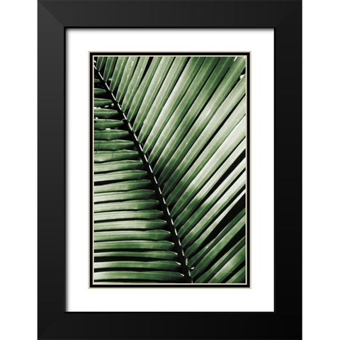 Palm Frond I Green Black Modern Wood Framed Art Print with Double Matting by Van Swearingen, Debra