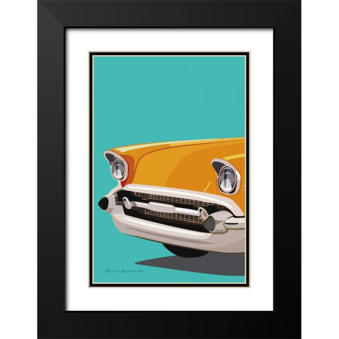 Vintage Car II Black Modern Wood Framed Art Print with Double Matting by Escalante, Omar