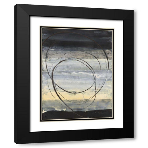 Horizon Balance III Light Black Modern Wood Framed Art Print with Double Matting by Hristova, Albena