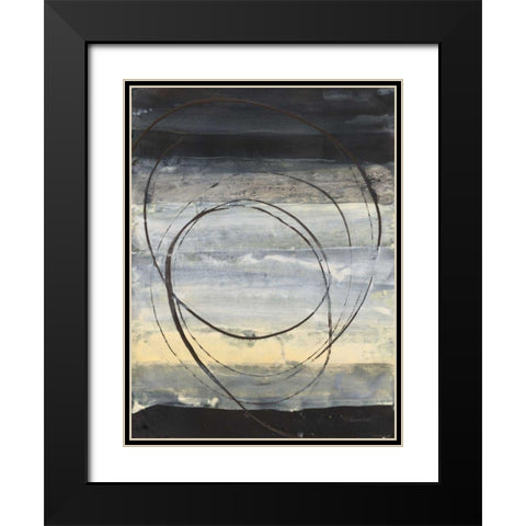 Horizon Balance III Light Black Modern Wood Framed Art Print with Double Matting by Hristova, Albena