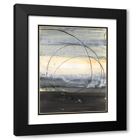 Horizon Balance IV Light Black Modern Wood Framed Art Print with Double Matting by Hristova, Albena