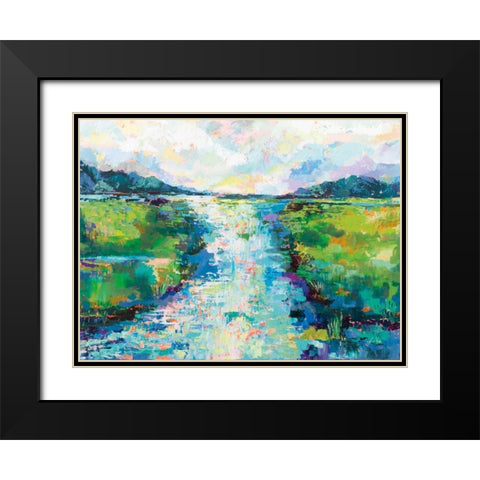 Staccato Black Modern Wood Framed Art Print with Double Matting by Vertentes, Jeanette