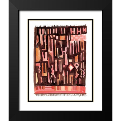 Berber Rug V Black Modern Wood Framed Art Print with Double Matting by Panganiban, Karyn