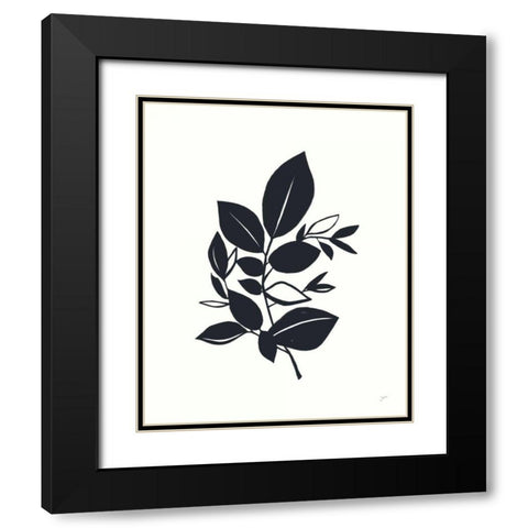 Bay Leaves I Black Modern Wood Framed Art Print with Double Matting by Panganiban, Karyn