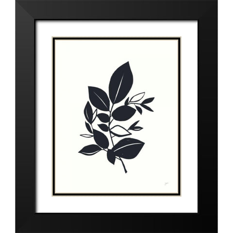 Bay Leaves I Black Modern Wood Framed Art Print with Double Matting by Panganiban, Karyn