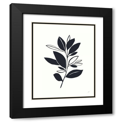 Bay Leaves II Black Modern Wood Framed Art Print with Double Matting by Panganiban, Karyn