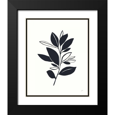 Bay Leaves II Black Modern Wood Framed Art Print with Double Matting by Panganiban, Karyn