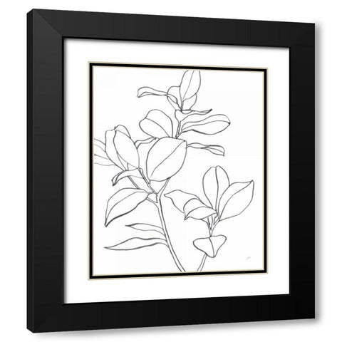 Magnolia Branch I Black Modern Wood Framed Art Print with Double Matting by Panganiban, Karyn