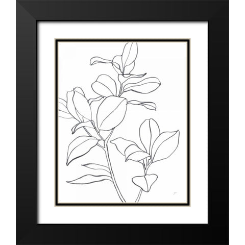 Magnolia Branch I Black Modern Wood Framed Art Print with Double Matting by Panganiban, Karyn