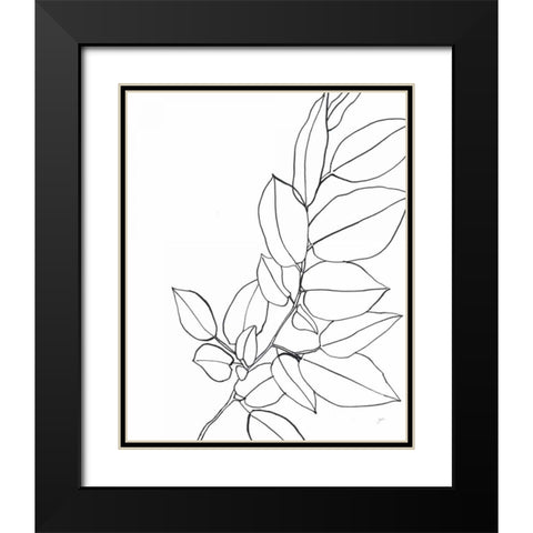 Magnolia Branch II Black Modern Wood Framed Art Print with Double Matting by Panganiban, Karyn