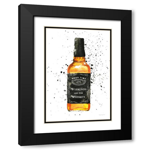 Weekends Are For Whiskey Black Modern Wood Framed Art Print with Double Matting by Charro, Mercedes Lopez