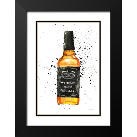 Weekends Are For Whiskey Black Modern Wood Framed Art Print with Double Matting by Charro, Mercedes Lopez