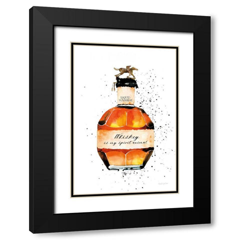 Whiskey Spirit Animal Black Modern Wood Framed Art Print with Double Matting by Charro, Mercedes Lopez