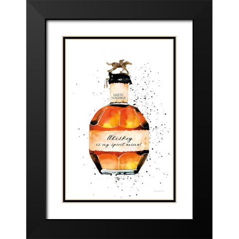 Whiskey Spirit Animal Black Modern Wood Framed Art Print with Double Matting by Charro, Mercedes Lopez