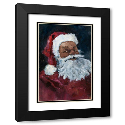 Jolly Santa II Crop Black Modern Wood Framed Art Print with Double Matting by Tillmon, Avery