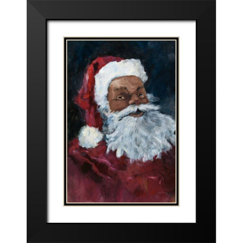 Jolly Santa II Crop Black Modern Wood Framed Art Print with Double Matting by Tillmon, Avery