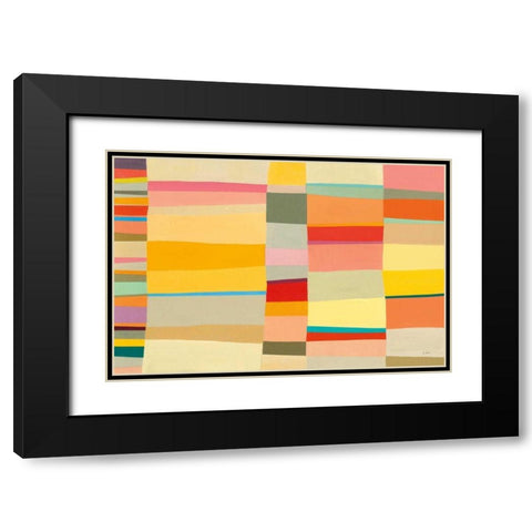 Sunshine Stripes I Black Modern Wood Framed Art Print with Double Matting by Davies, Jane