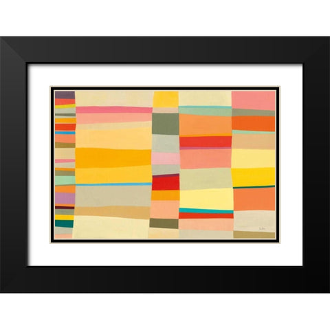 Sunshine Stripes I Black Modern Wood Framed Art Print with Double Matting by Davies, Jane