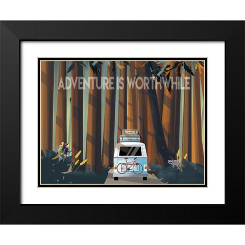 Into the Woods Black Modern Wood Framed Art Print with Double Matting by Escalante, Omar