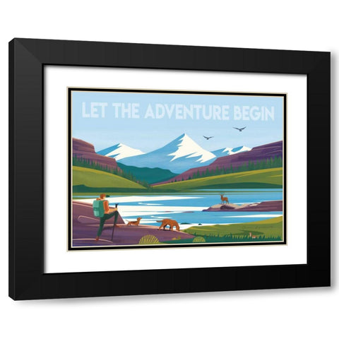 Let the Adventure Black Modern Wood Framed Art Print with Double Matting by Escalante, Omar