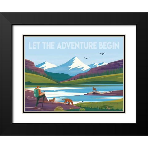 Let the Adventure Black Modern Wood Framed Art Print with Double Matting by Escalante, Omar