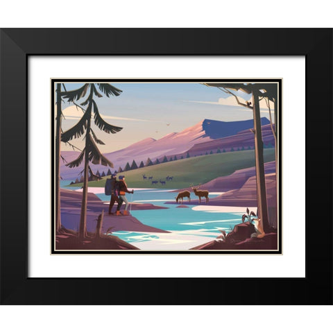 The River Black Modern Wood Framed Art Print with Double Matting by Escalante, Omar