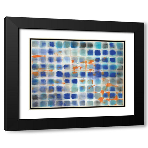 Hip Geometry Black Modern Wood Framed Art Print with Double Matting by Nai, Danhui