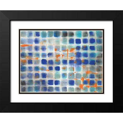 Hip Geometry Black Modern Wood Framed Art Print with Double Matting by Nai, Danhui