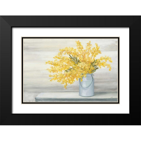 Golden Fall Cuttings Black Modern Wood Framed Art Print with Double Matting by Purinton, Julia