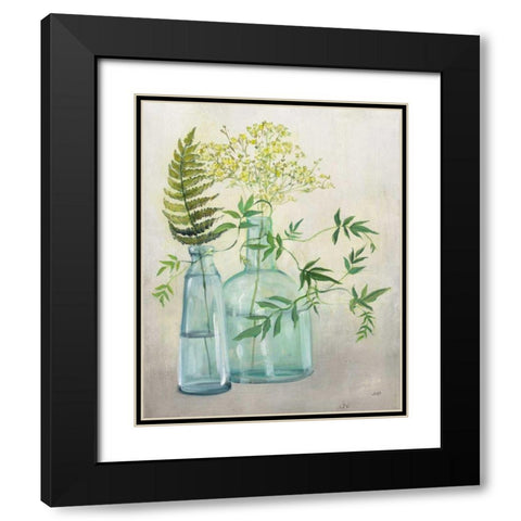 Woodland Greenery I Black Modern Wood Framed Art Print with Double Matting by Purinton, Julia